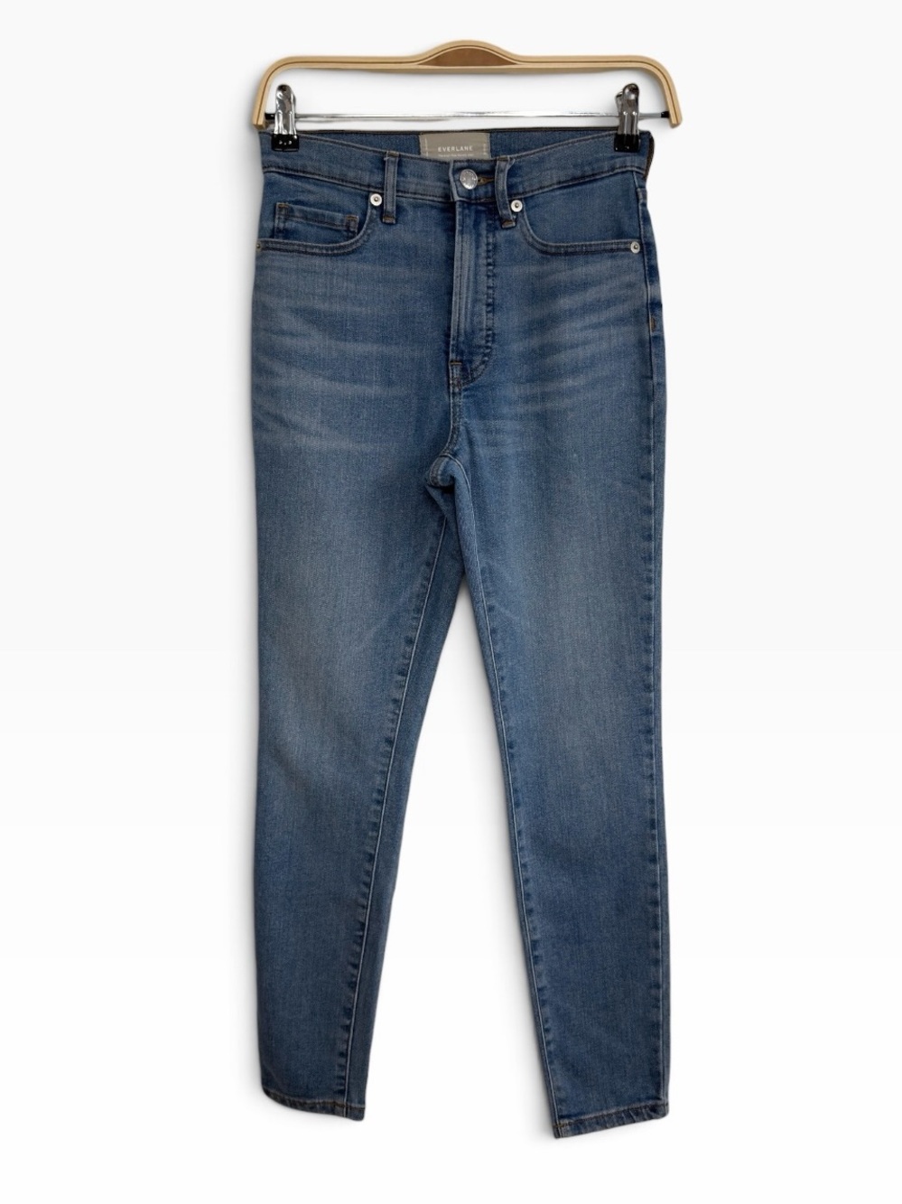 Everlane High Rise Skinny Jeans Size 25 Medium Wash Blue Denim Classic 5 Pockets